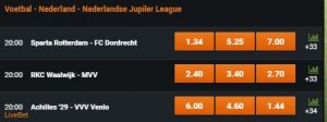 Wedden eerste divisie 